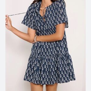 Emerson Fry Isla dress in Marguerite Blue Organic cotton XS/S